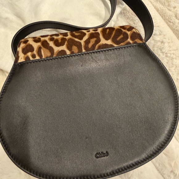 CHLOE Marcie Small Crossbody Bag in Leopard-Print Calf Hair NWT - Picture 9 of 16